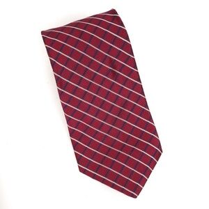 Apple‎ Red Brooks Brothers Makers White and Blue Diagonal Stripe Silk Tie​